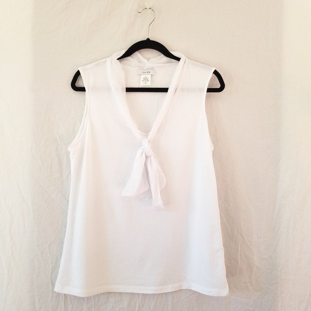 Kate Hill White Sleeveless Blouse XL